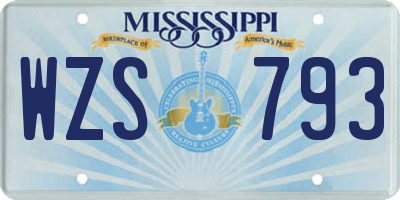MS license plate WZS793