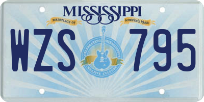 MS license plate WZS795