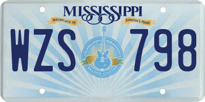 MS license plate WZS798