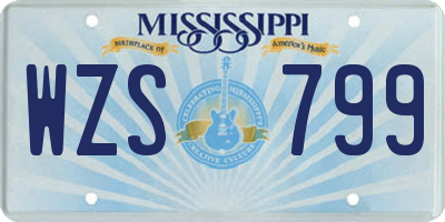 MS license plate WZS799