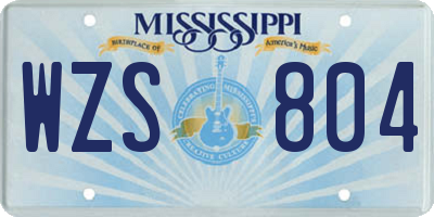 MS license plate WZS804