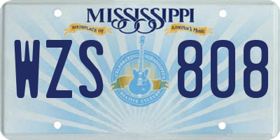 MS license plate WZS808