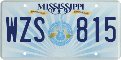 MS license plate WZS815