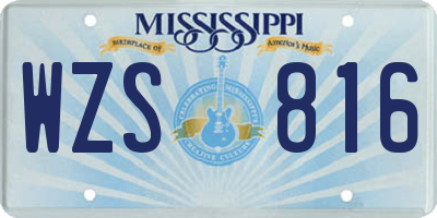 MS license plate WZS816