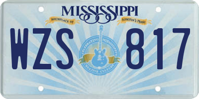 MS license plate WZS817