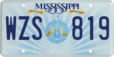 MS license plate WZS819