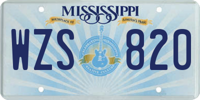 MS license plate WZS820
