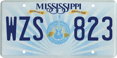 MS license plate WZS823