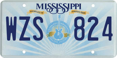 MS license plate WZS824