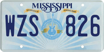 MS license plate WZS826
