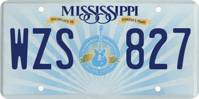 MS license plate WZS827