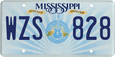 MS license plate WZS828
