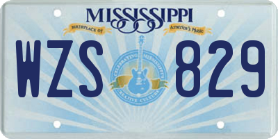 MS license plate WZS829