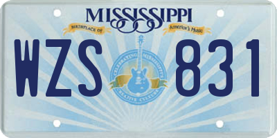 MS license plate WZS831