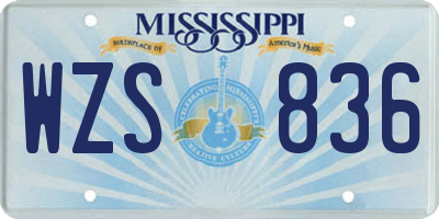 MS license plate WZS836