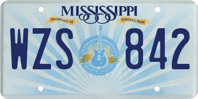 MS license plate WZS842