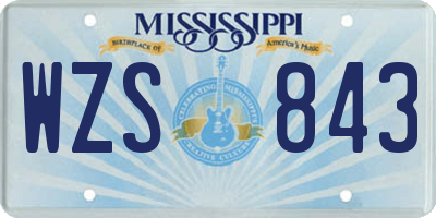 MS license plate WZS843