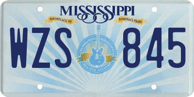MS license plate WZS845