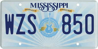 MS license plate WZS850