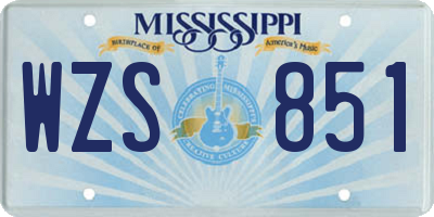 MS license plate WZS851
