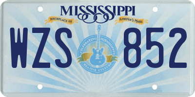 MS license plate WZS852