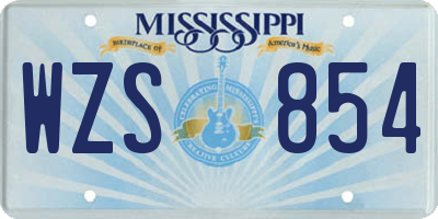 MS license plate WZS854