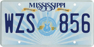 MS license plate WZS856