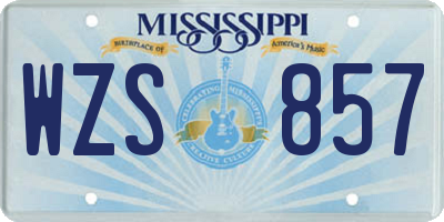 MS license plate WZS857