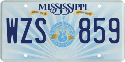 MS license plate WZS859