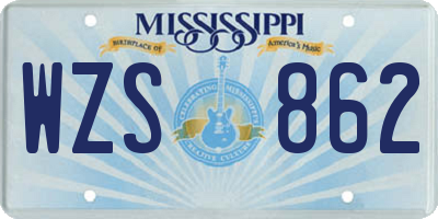 MS license plate WZS862