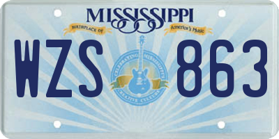 MS license plate WZS863
