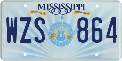 MS license plate WZS864