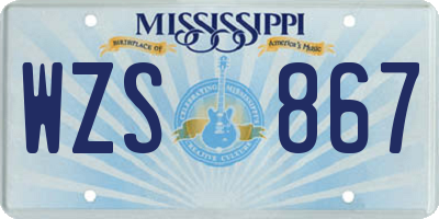 MS license plate WZS867