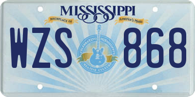 MS license plate WZS868