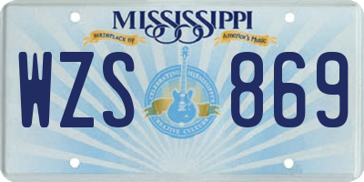 MS license plate WZS869