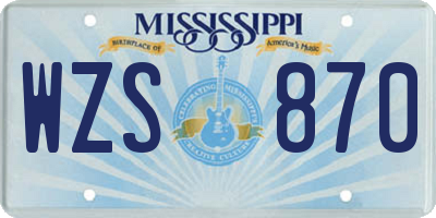 MS license plate WZS870