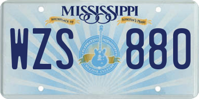 MS license plate WZS880
