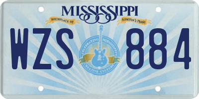 MS license plate WZS884
