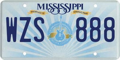MS license plate WZS888