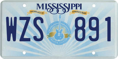 MS license plate WZS891