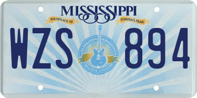 MS license plate WZS894