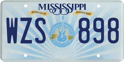 MS license plate WZS898