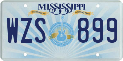 MS license plate WZS899