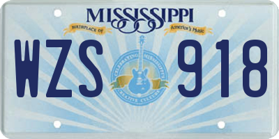 MS license plate WZS918