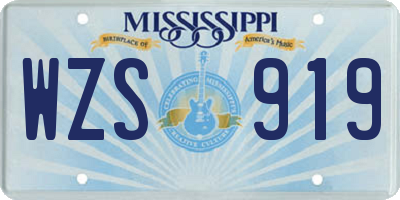 MS license plate WZS919