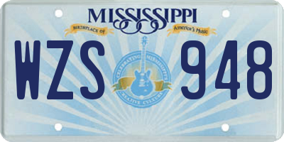 MS license plate WZS948