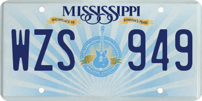MS license plate WZS949