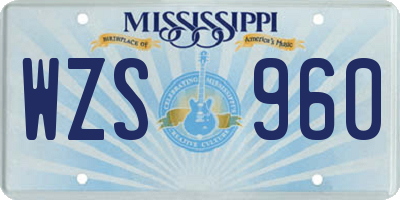 MS license plate WZS960