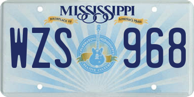 MS license plate WZS968