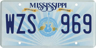 MS license plate WZS969